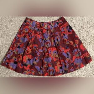 HINGE red wine purple pleated short mini skirt medium m